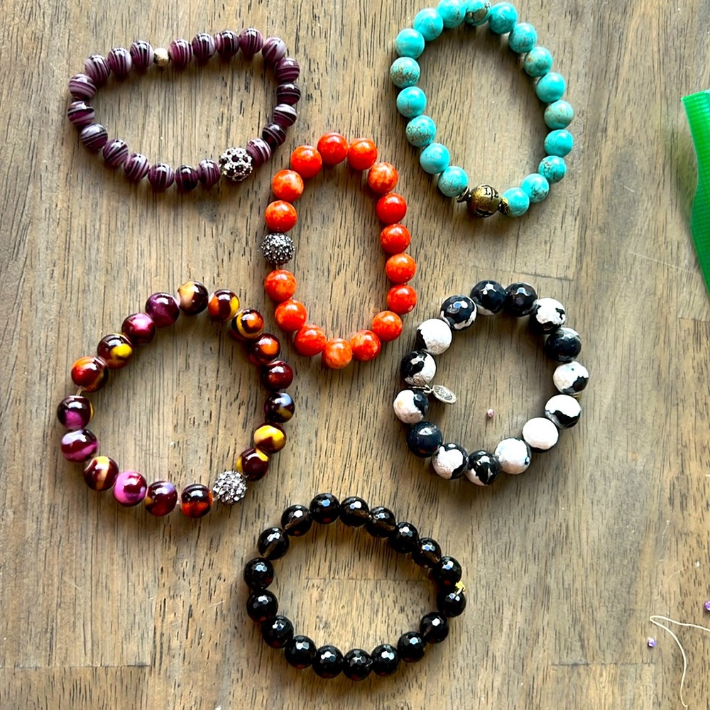 6 beaded crystal bracelets infinite warrior